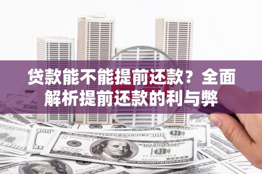 海曙贷款能不能提前还款？全面解析提前还款的利与弊