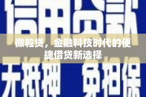 海曙微粒贷，金融科技时代的便捷借贷新选择