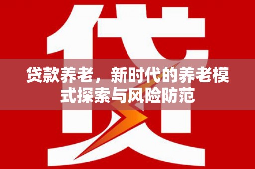 海曙贷款养老，新时代的养老模式探索与风险防范